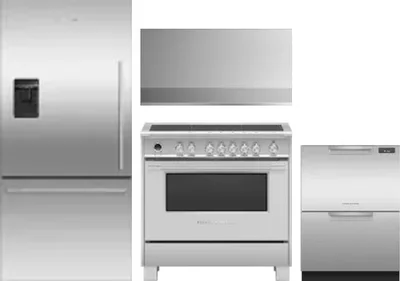 4 Piece Package Includes Refrigerator, Range, Hood And Dishwasher